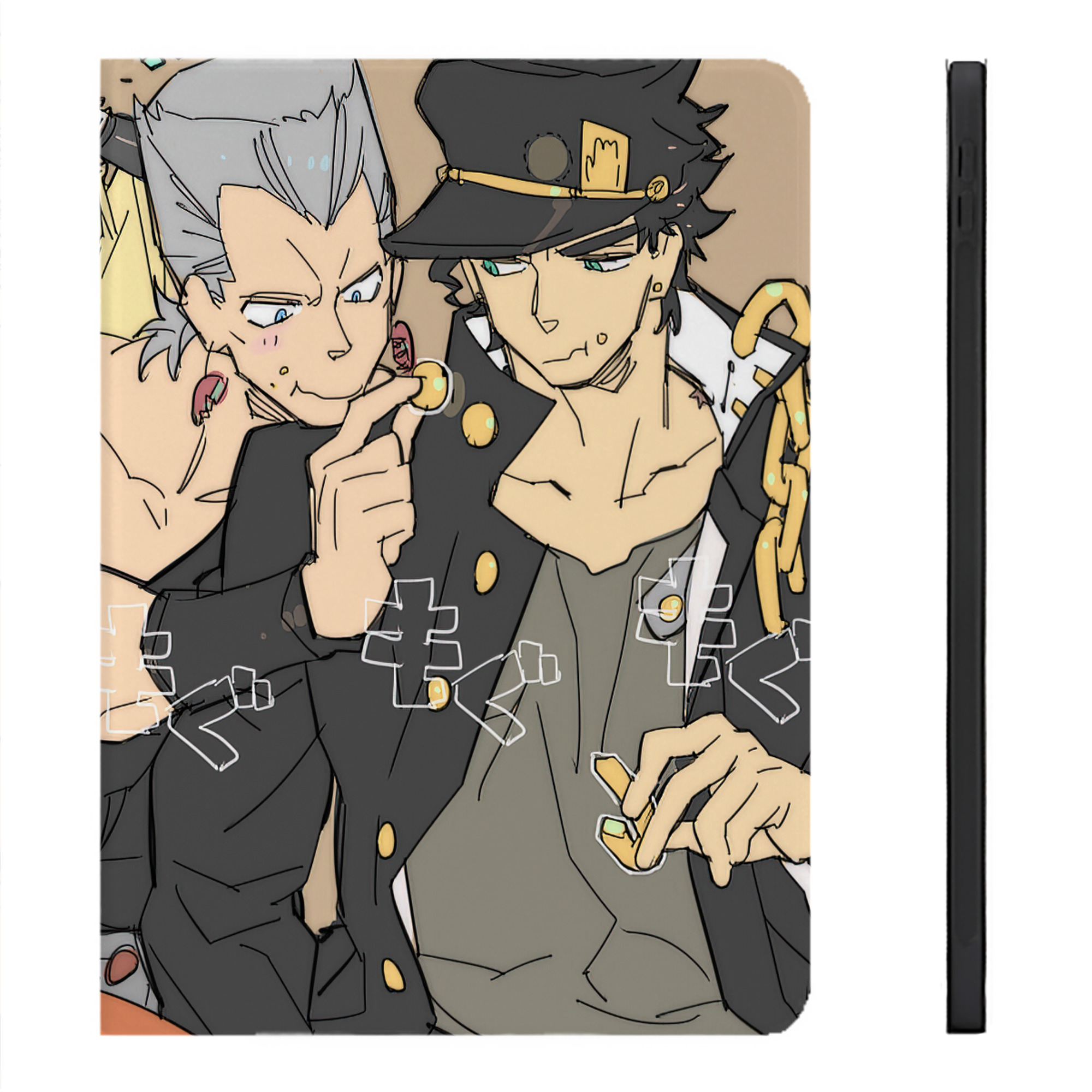 （画像用） ジョジョの奇妙な冒険 JoJo's Bizarre Adventure IPadケース ペンホルダー付き ブックスタイルデザイン
